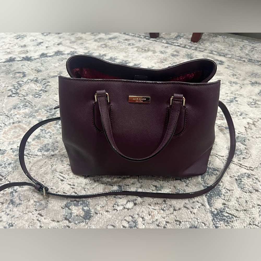 [Used] Kate Spade Laurel Way Evangelie Mahogany Leather Satchel